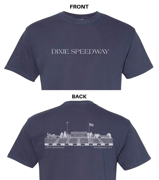 Dixie Speedway Race Track Tee Navy Blue